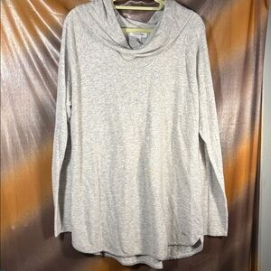 Calvin Klein Light Gray Knit Sweater XL viscose‎ wool cowl neck ii